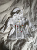 Vintage Baby Cardigan with Small Embroidered Flowers
