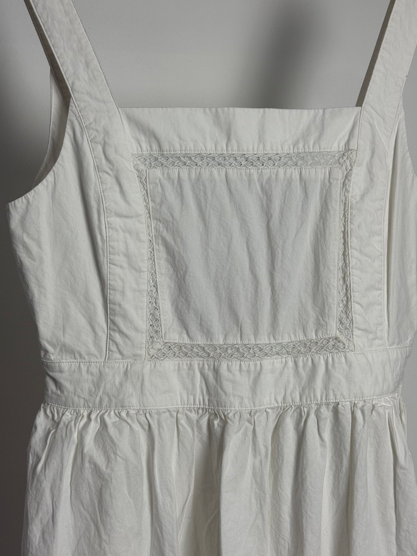 Ciao Lucia White Open Back Cotton Midi Dress with Bow Detail