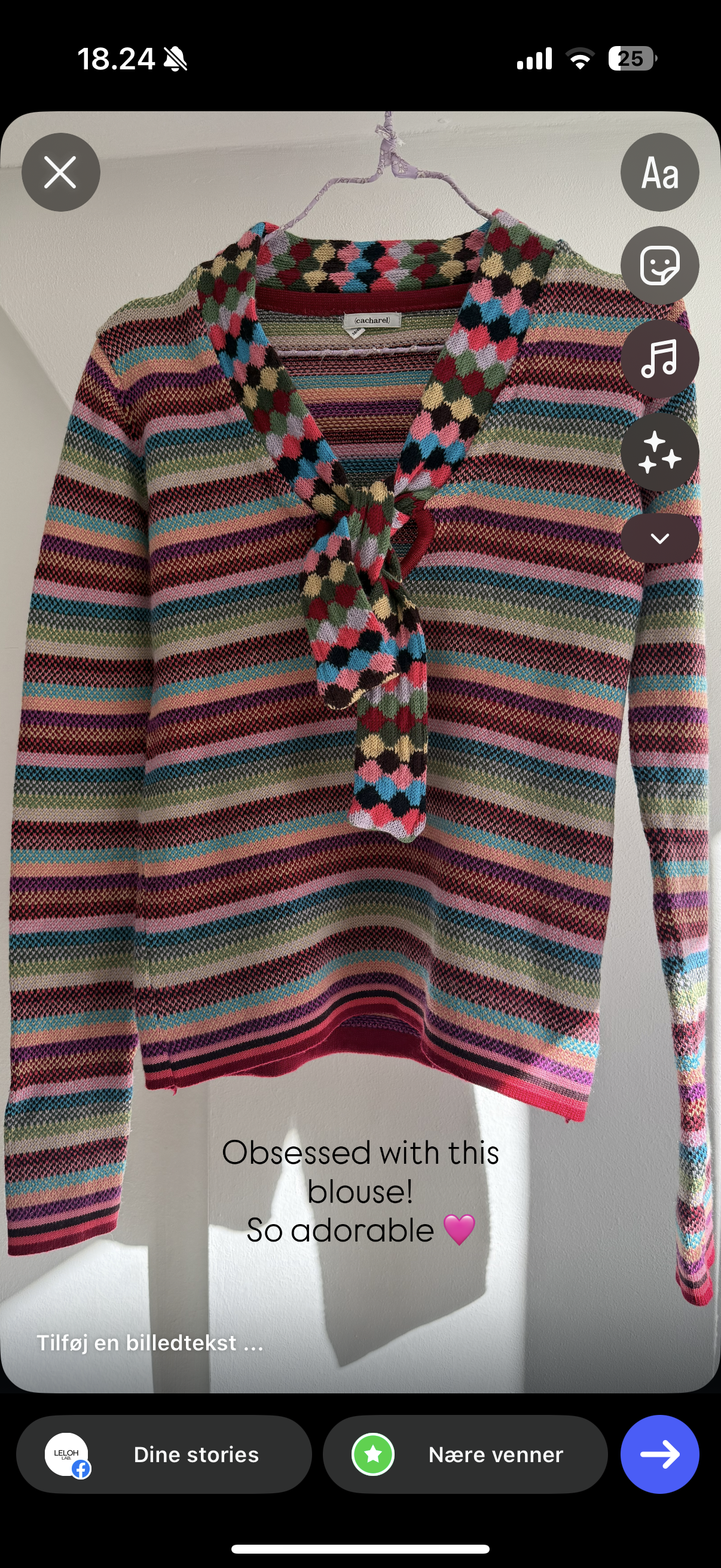 Vintage Rare Cacharel Rainbow Stripe Wool Blend Knit Top With Diamond Tie Scarf Detail