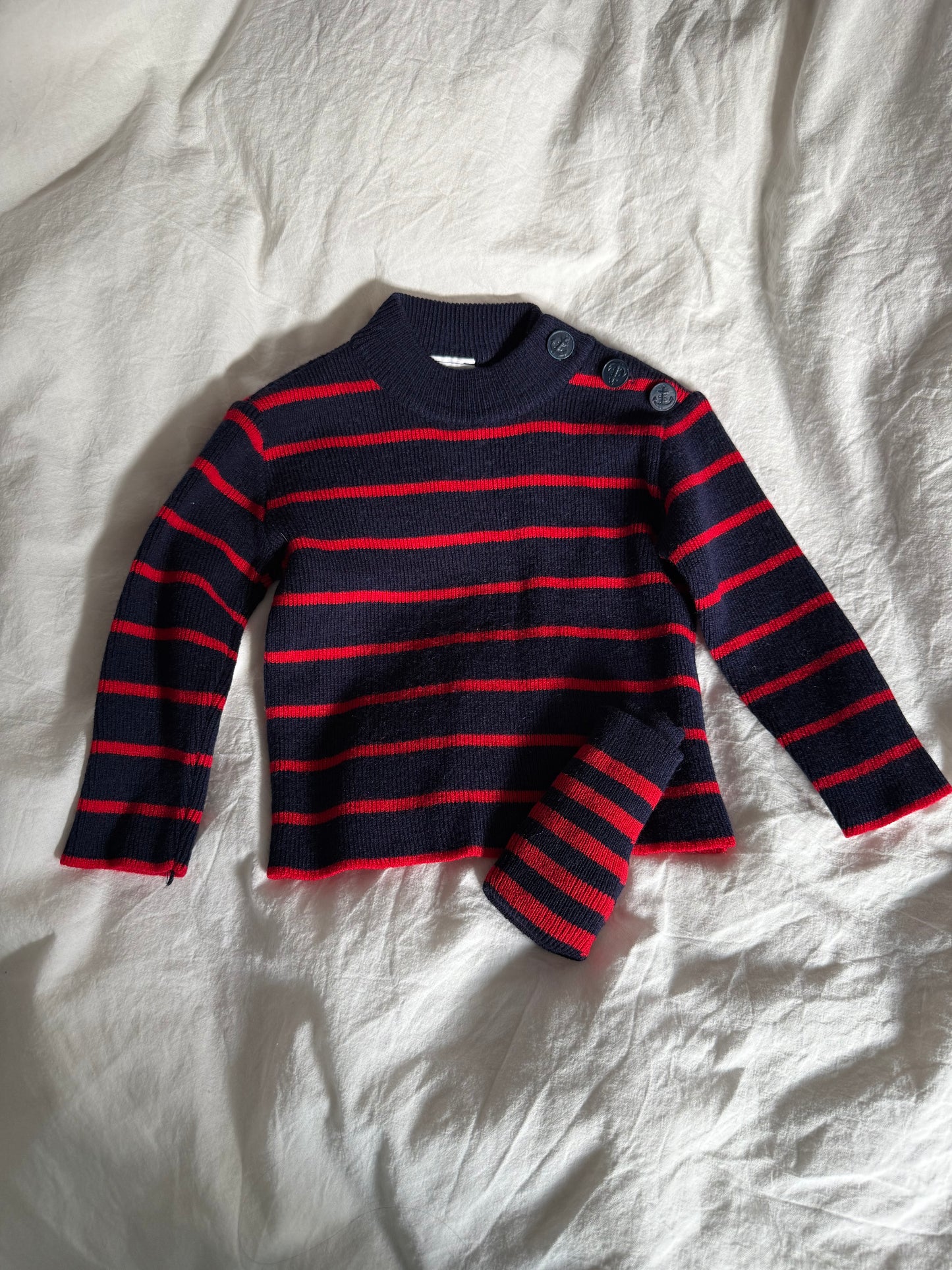 Vintage 1970s Baby Maritime Sweater with Matching Socks
