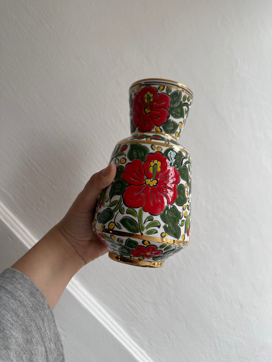 Vintage Hand Painted Floral Porcelain Vase