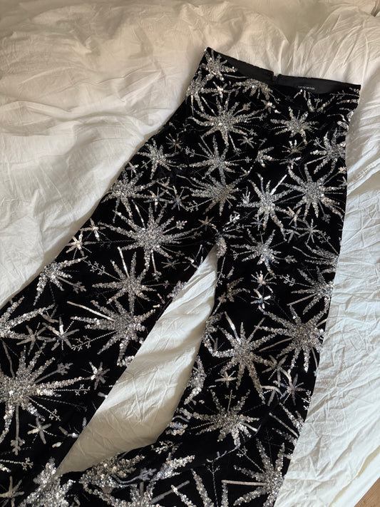 Nadine Merabi Sparkling Stars Flared Pants