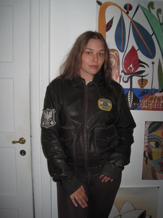 Vintage Tommy Hilfiger Bomber Leather Jacket