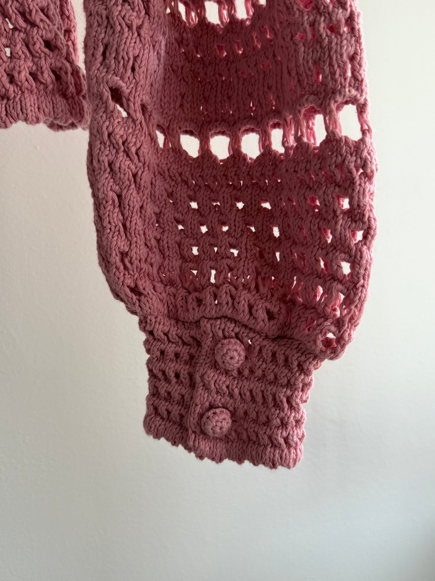 FARM Pink Crochet Cardigan with Oranges