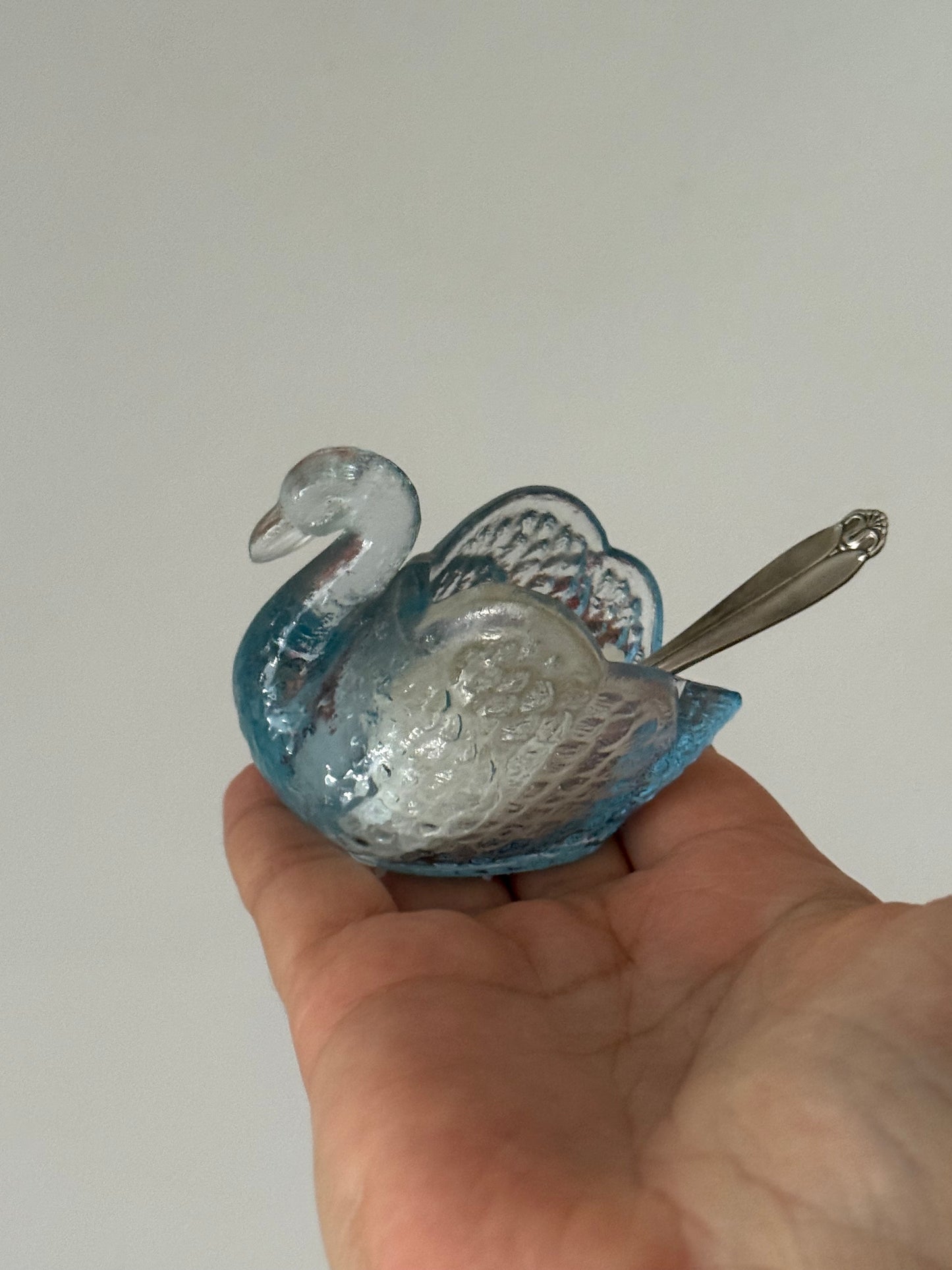 Vintage Swan Salt Cellar with Small Vintage Spoon