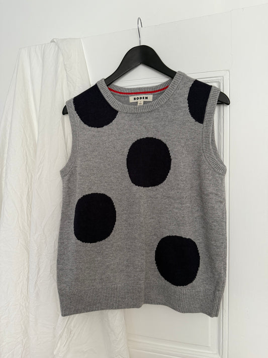 BODEN Vest with Polka Dots