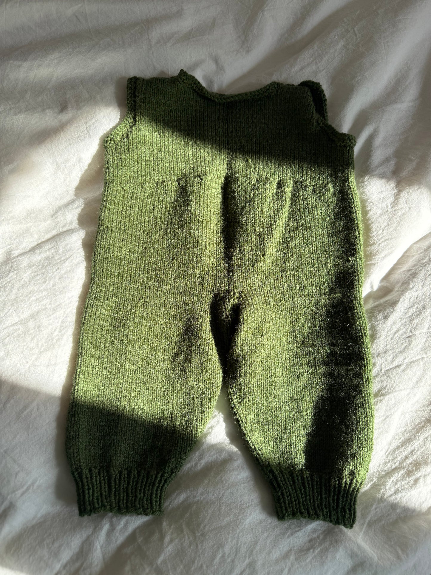 Vintage Handknit Baby Romper with Heart Details