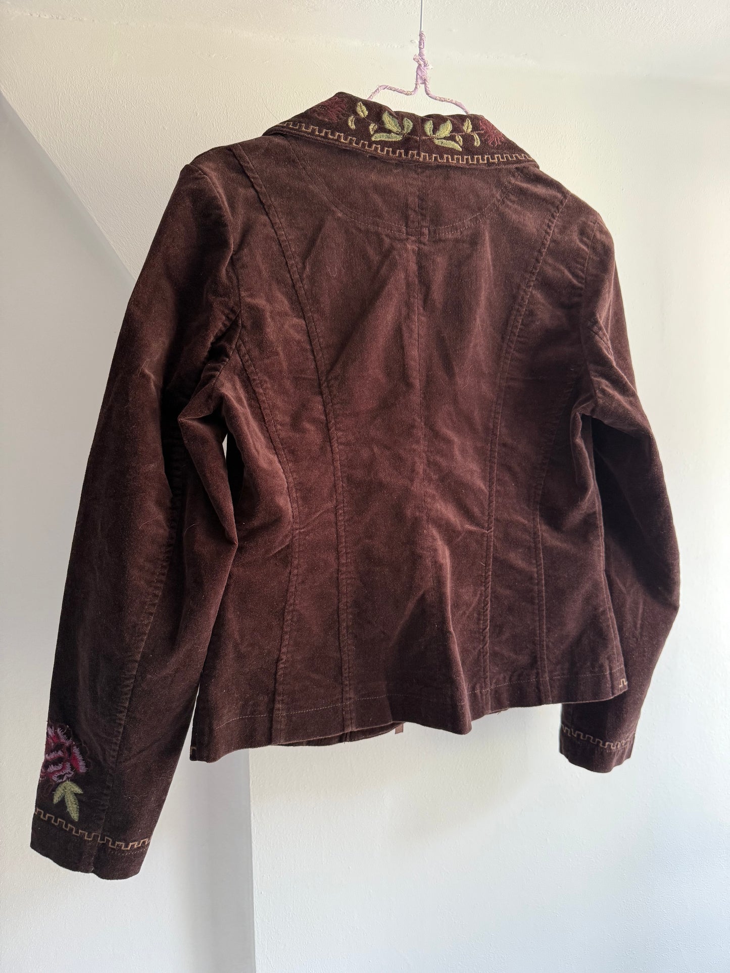 Diane Von Furstenberg Embroidered Velvet Tie Front Blazer