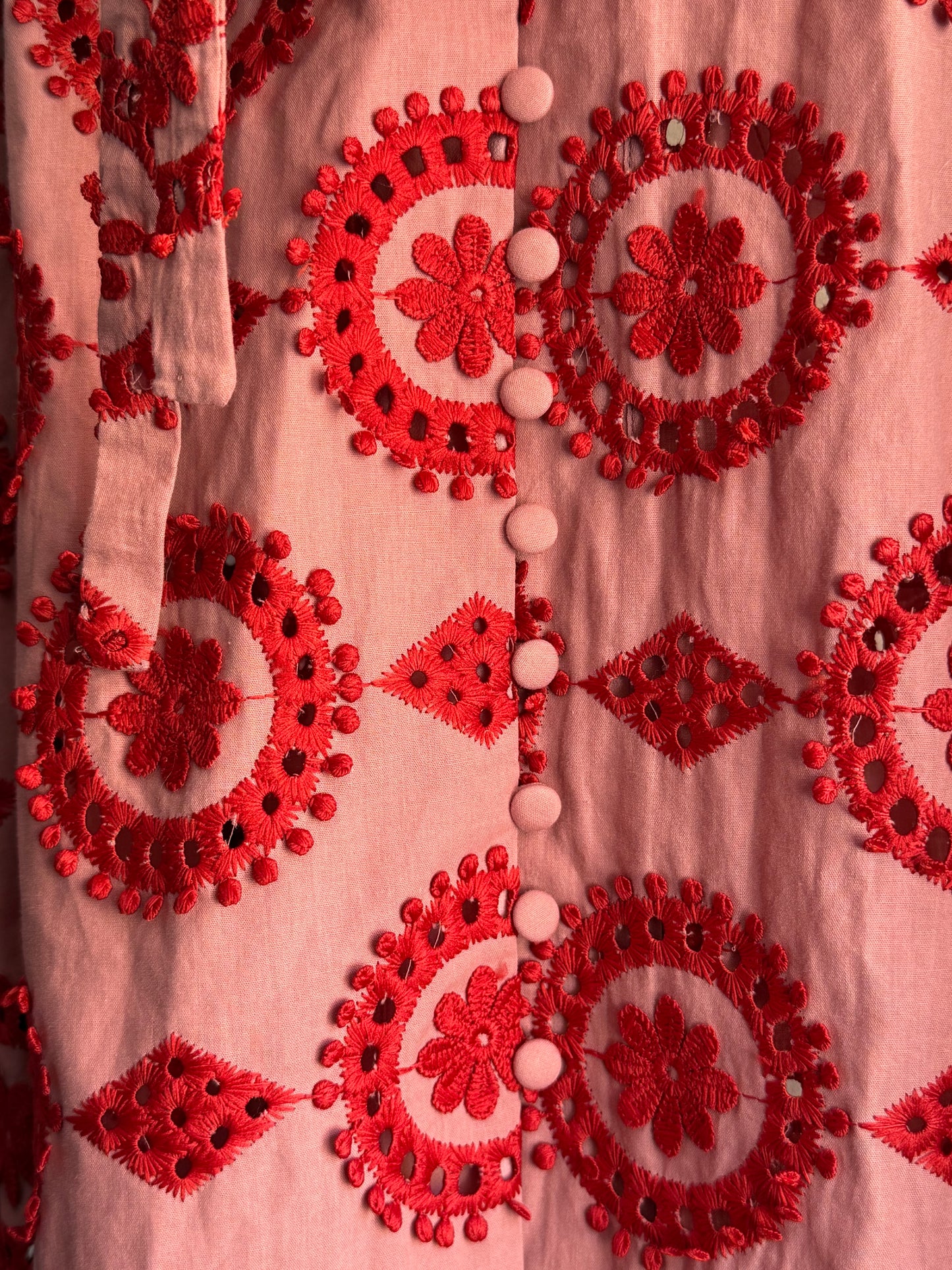 Hofmann Copenhagen Pink Blouse with Red Embroidery