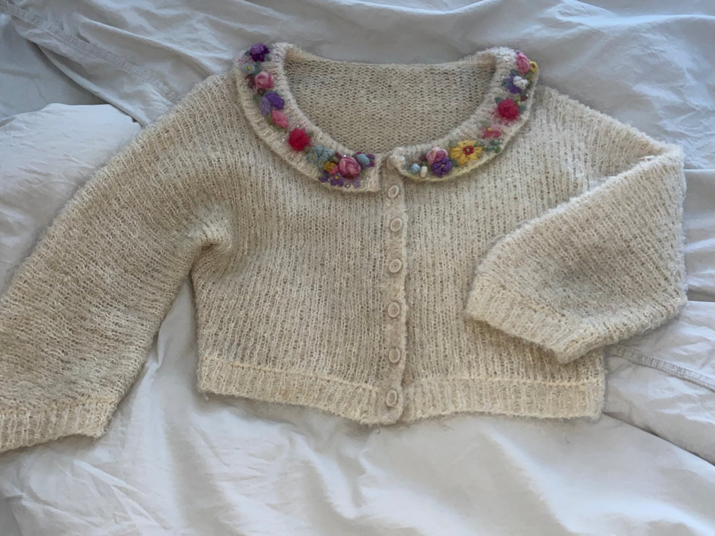 Vintage Cardigan With Flowers