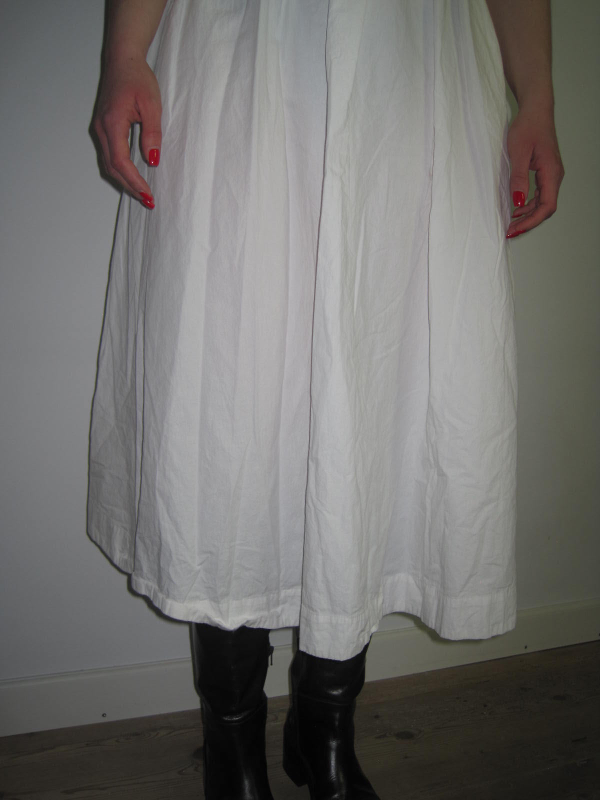 Ciao Lucia White Open Back Cotton Midi Dress with Bow Detail