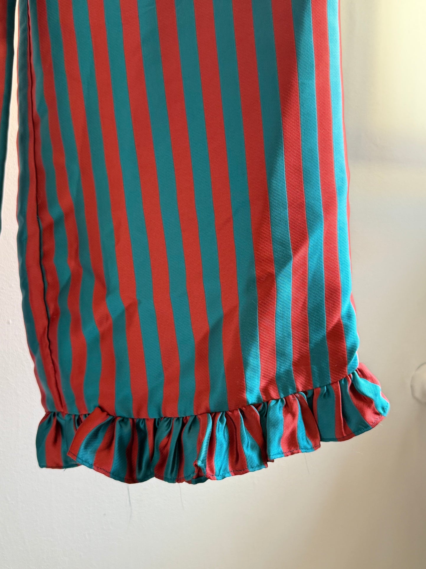 Batsheva Red Blue Stripe Ruffle Trousers