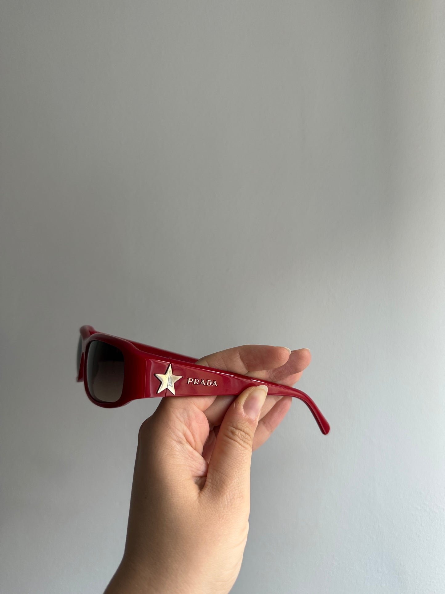 Vintage Rare Red Prada Sunglasses with Stars