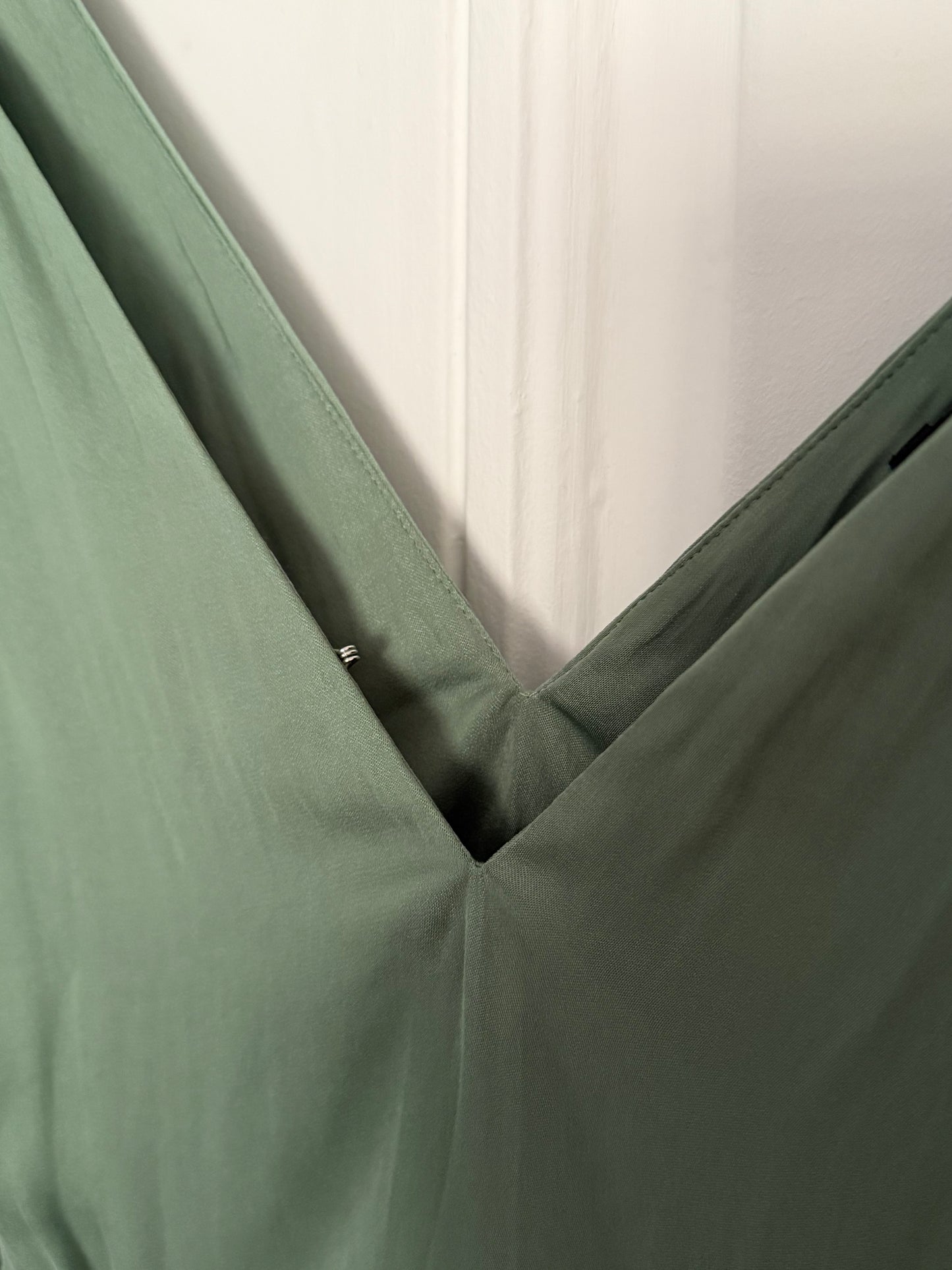 Maje Forest Green V-Neck Maxi Dress with Stunning Details