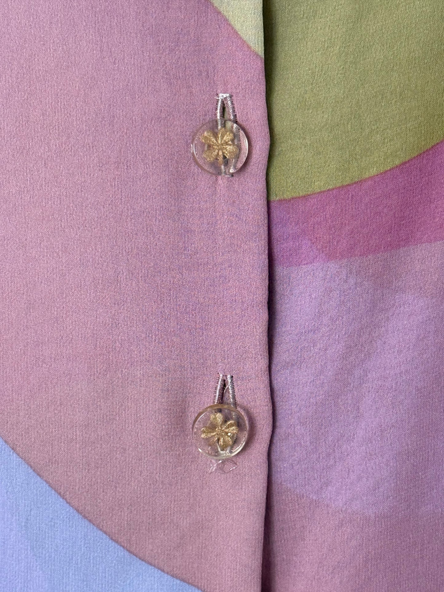 Iconic Vintage Chanel Silk Pleated Dress with Multicolor Abstract Print