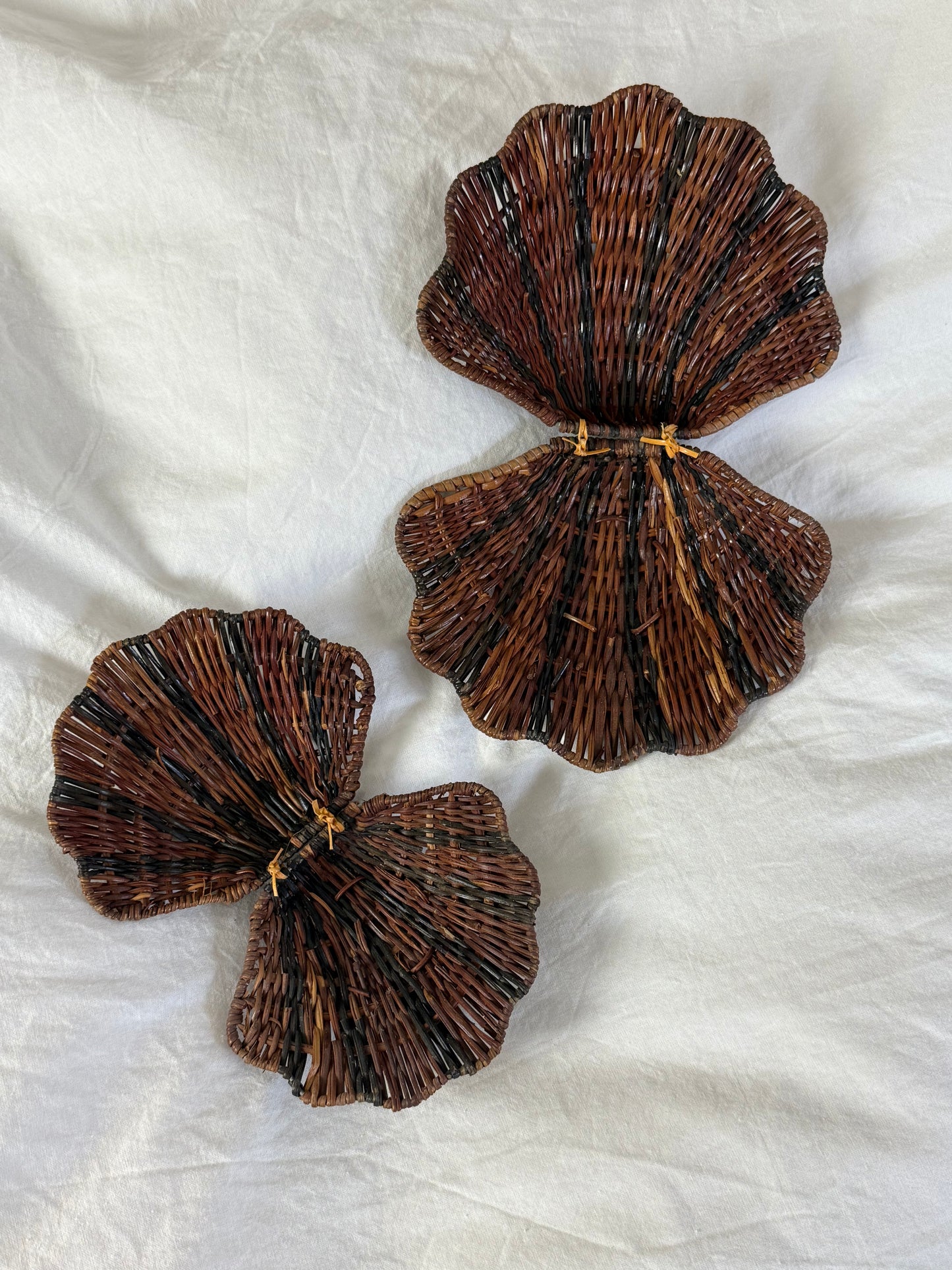 Vintage Wicker Shell Boxes