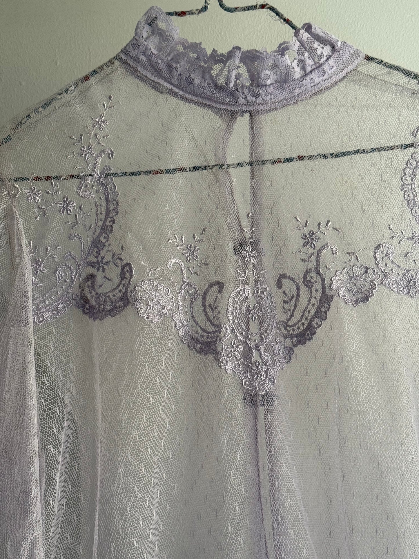 Vintage Lavender Lace Blouse