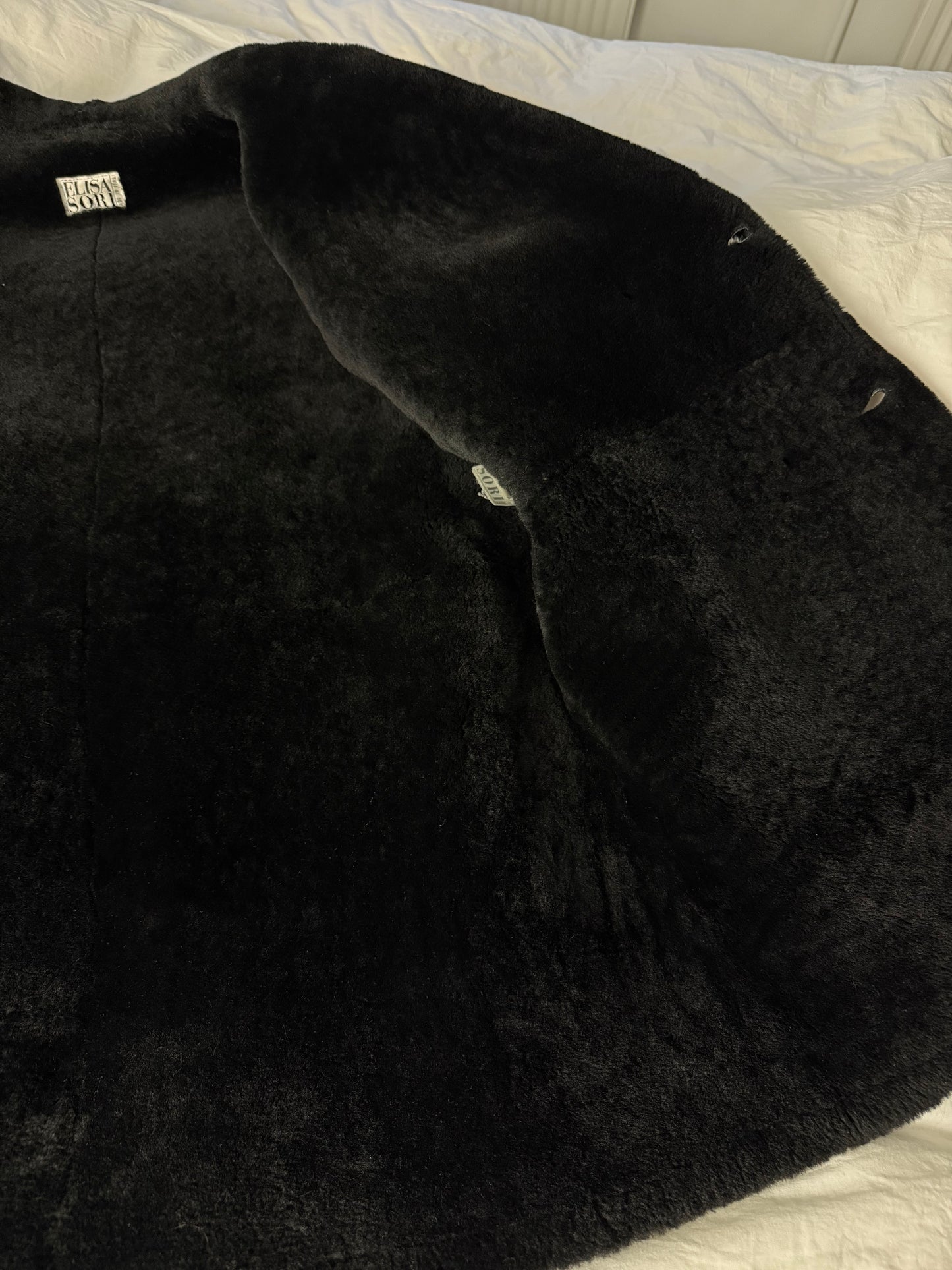 Rare Vintage Elisa Sori Quilted Coat with Soft Faux Shearling