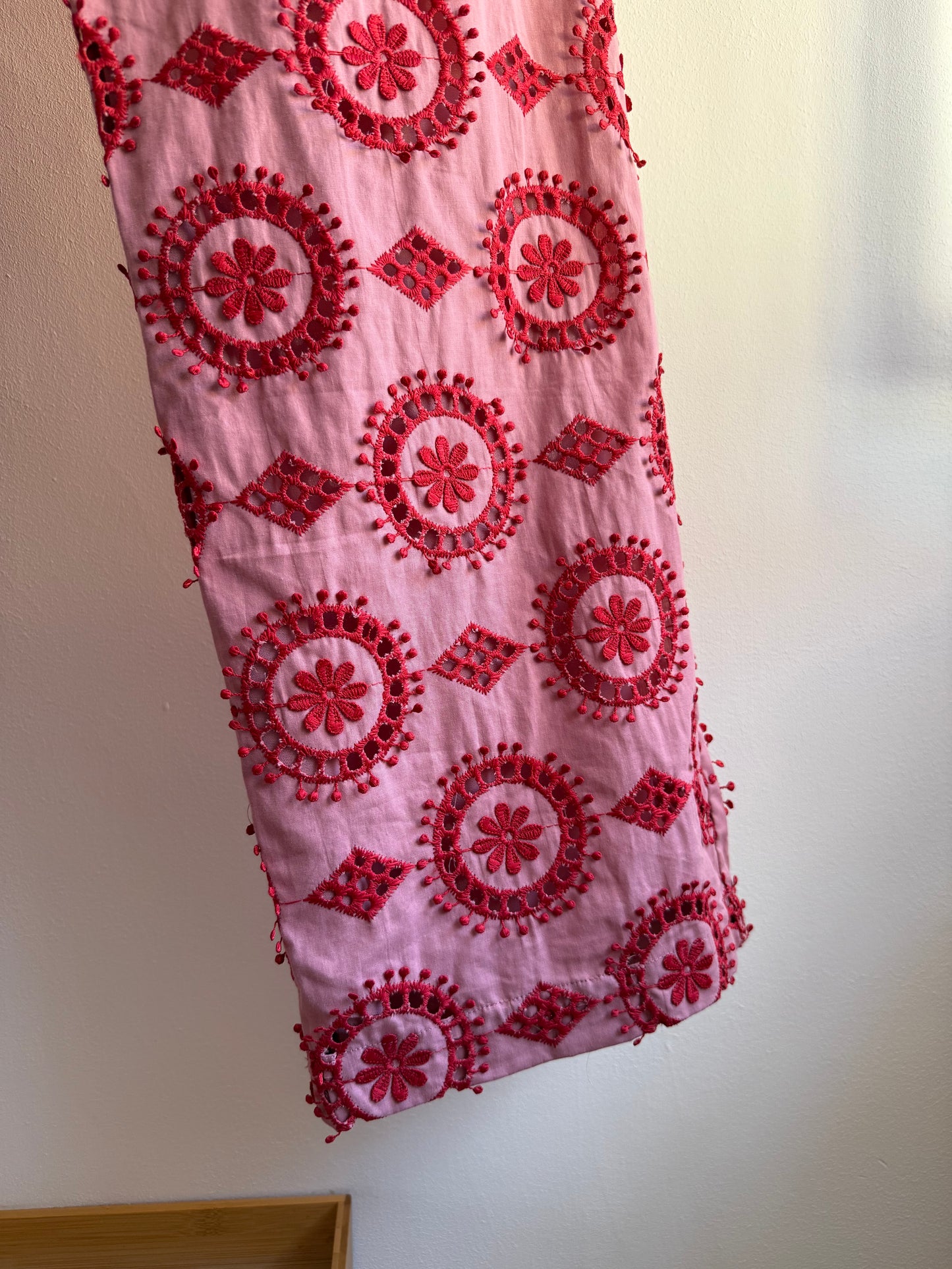 Hofmann Copenhagen Pink Trousers with Red Embroidery