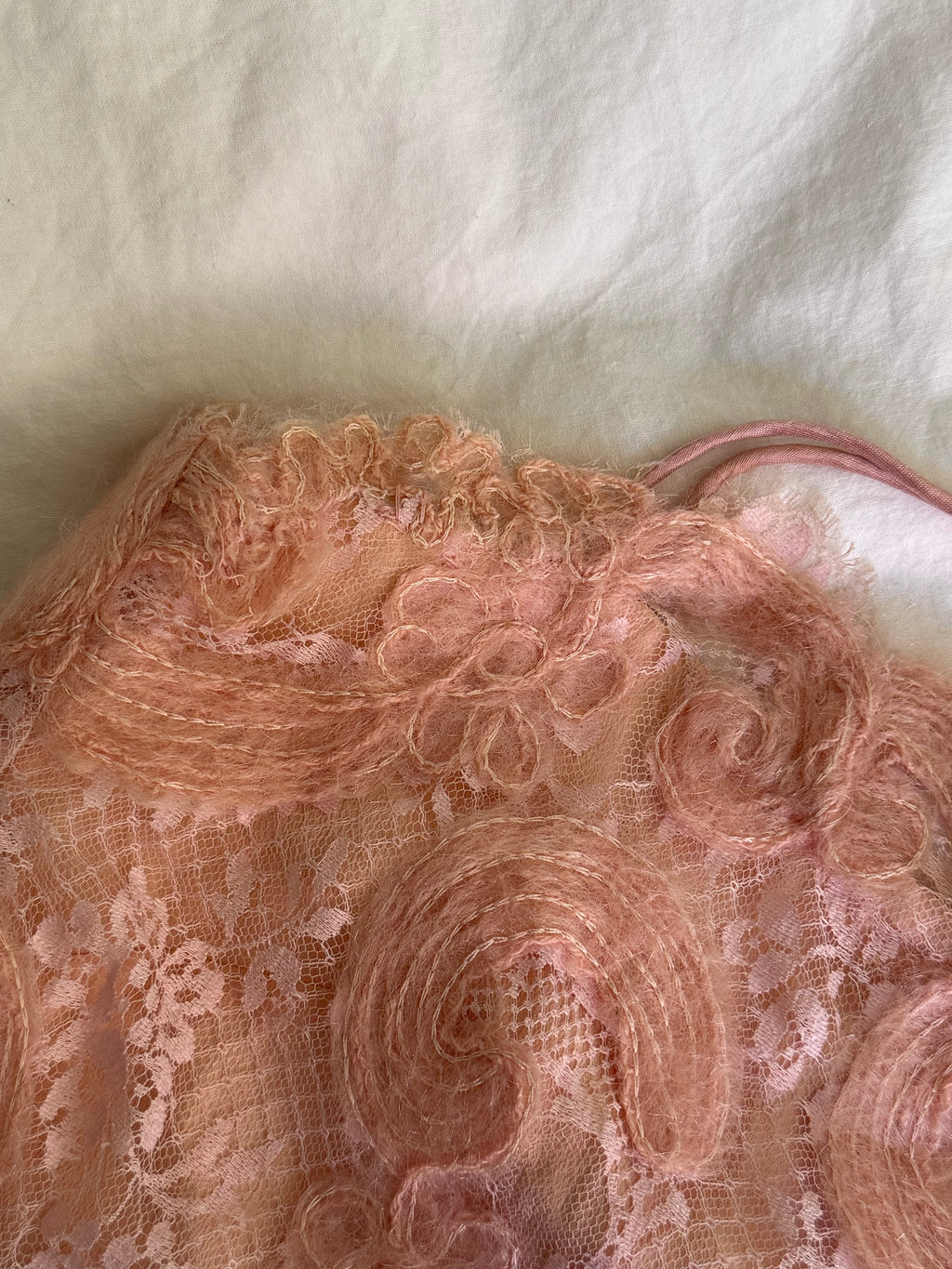 Vintage Blush 3D Floral Slip Dress