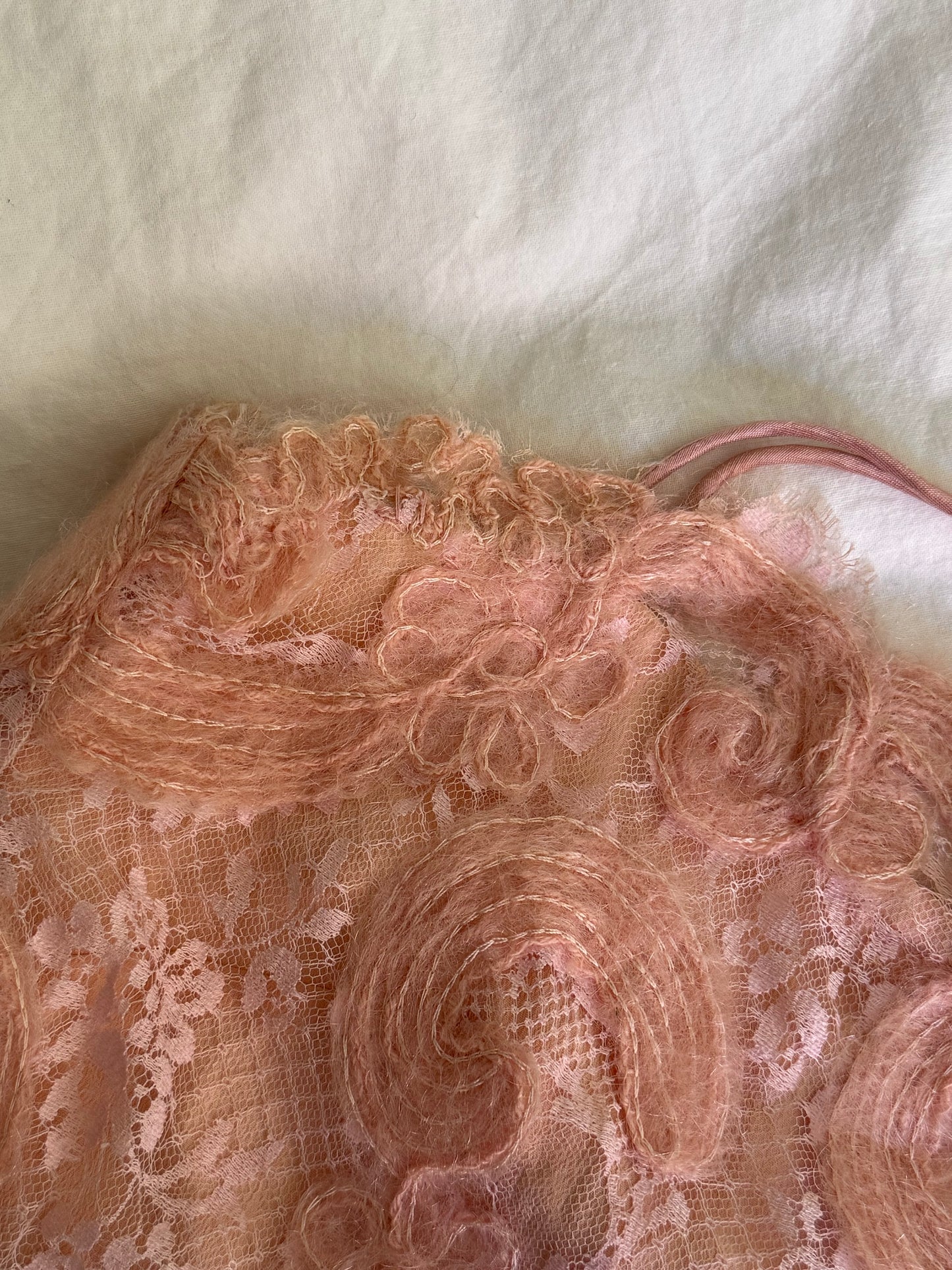 Vintage Blush 3D Floral Slip Dress