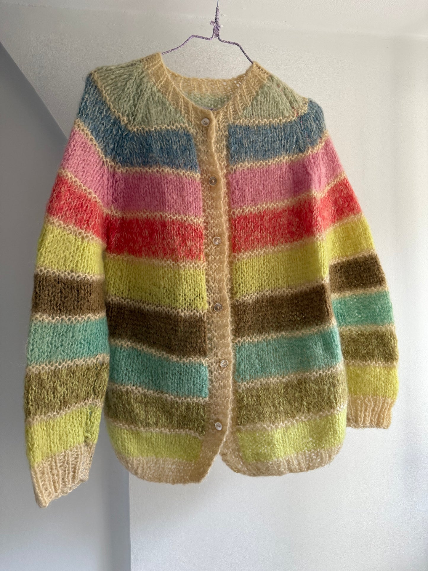 Vintage Multicolored Mohair Blend Cardigan