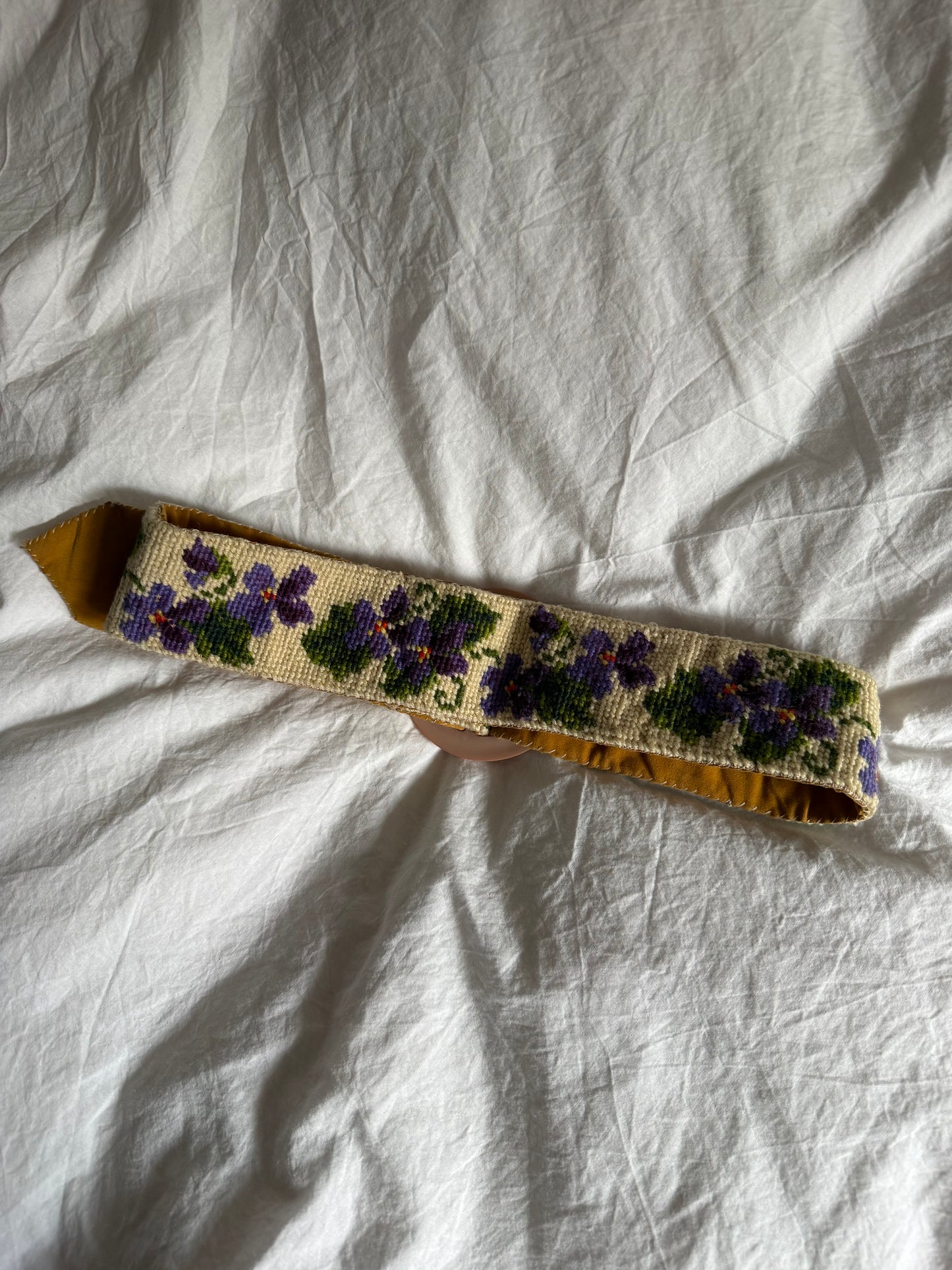 Vintage Belt with Flower Print