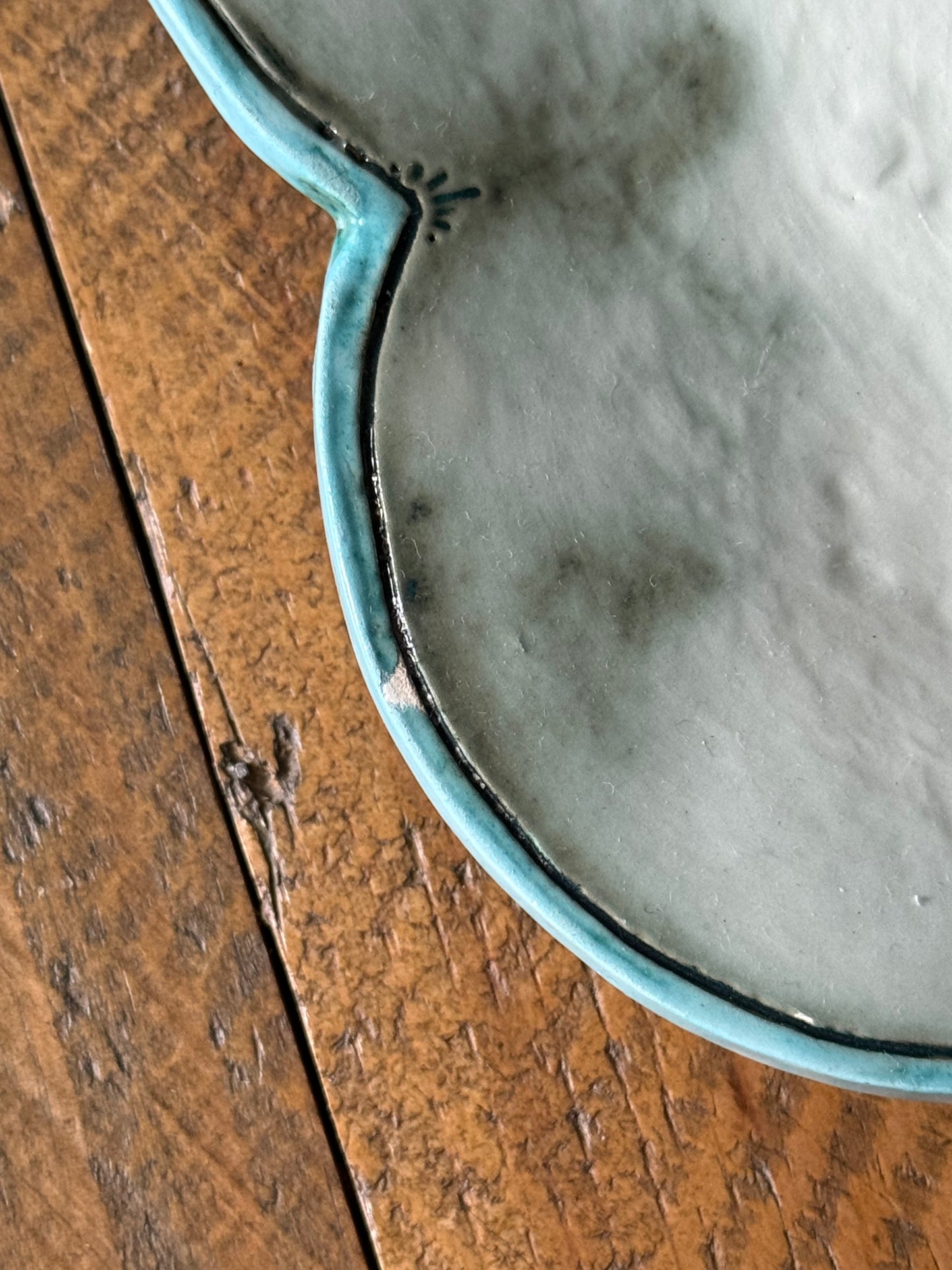 Vintage 1997 Véronique Pignatta Hand Painted Ceramic Plate with Flower and Mosquito