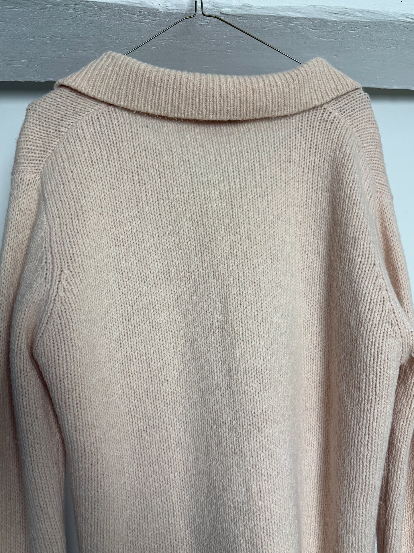 Vintage Donaldson Knit Cardigan With Collar and Button Front and Embroidered Mickey Detail