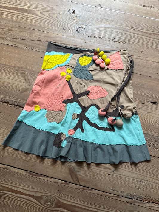 Vintage Skirt in Bright Colors with Butterfly Attachment
