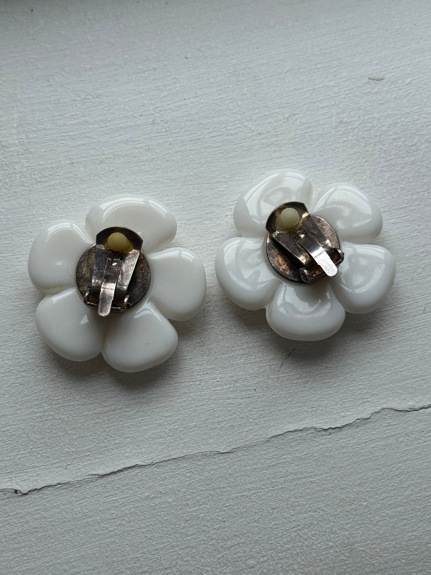 Vintage Chanel Camellia Clip Earrings