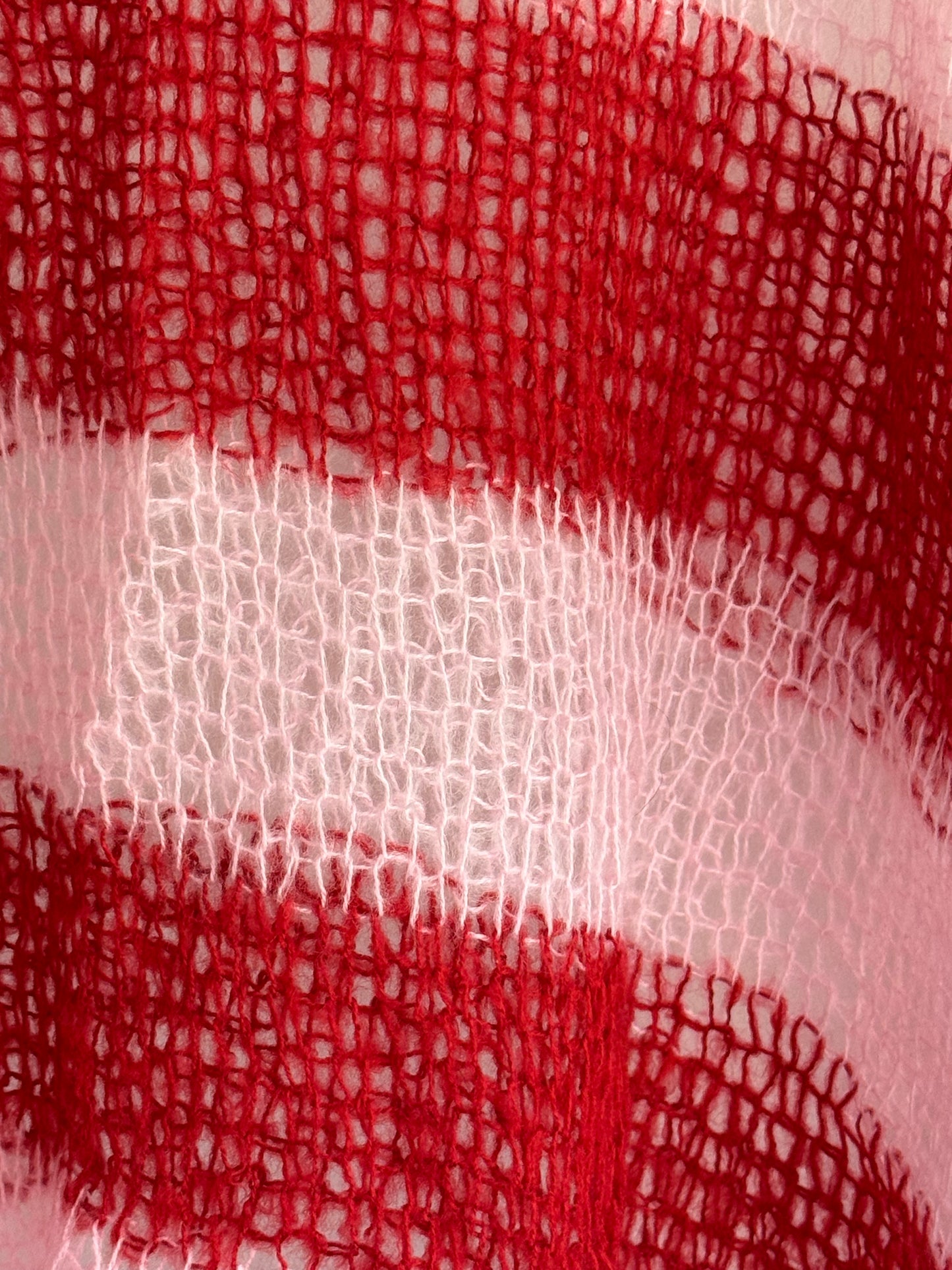 JADED Red and Pink Open-Knit Sweater