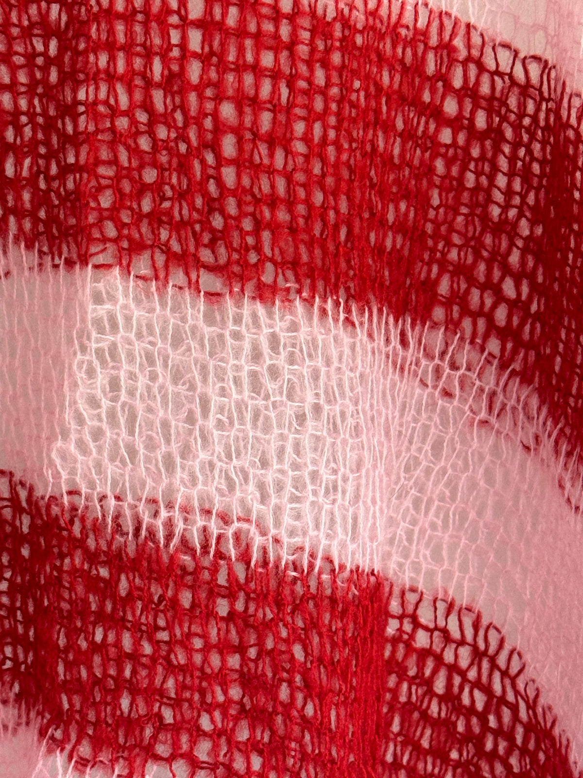 JADED Red and Pink Open-Knit Sweater