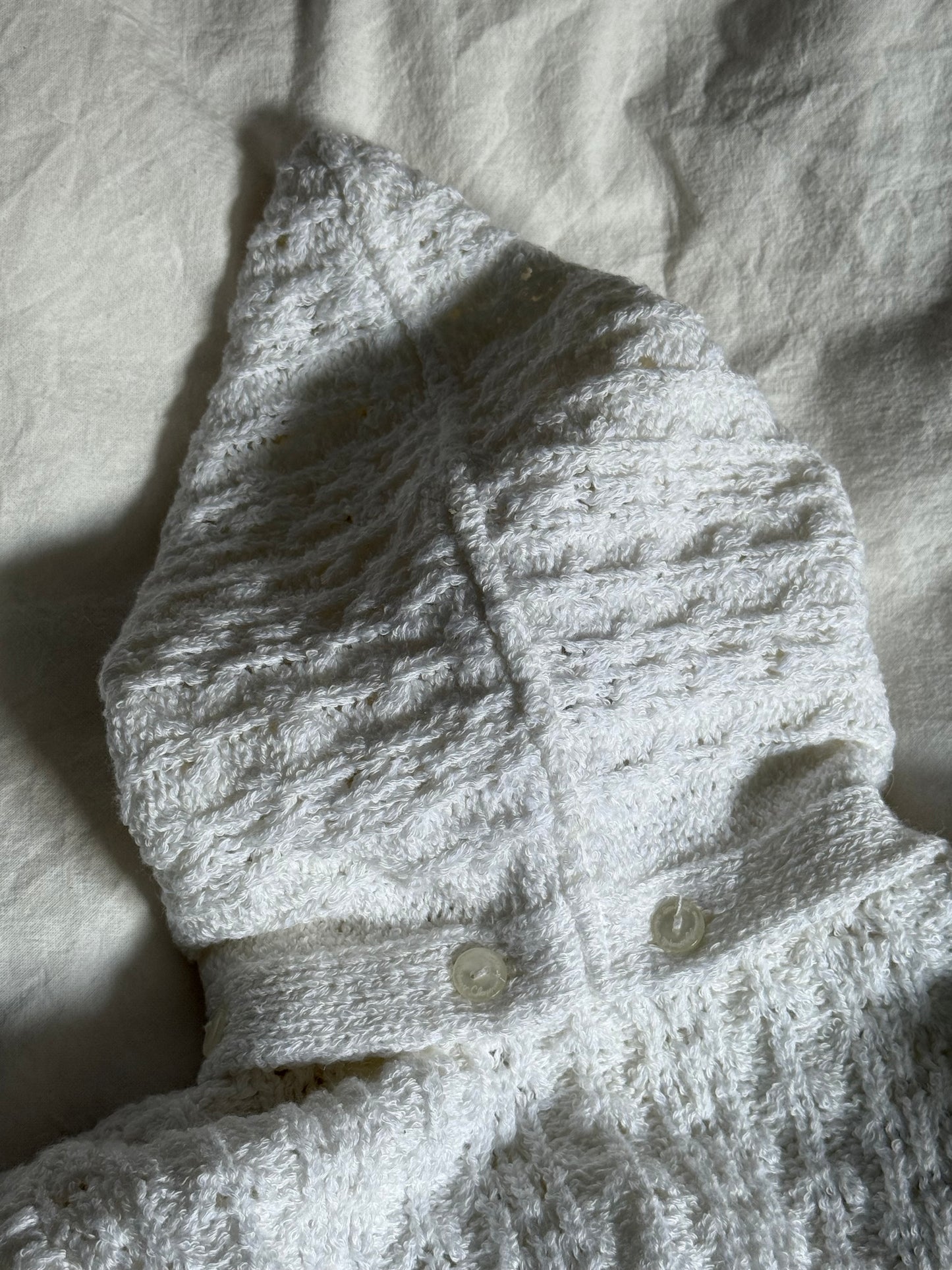 Vintage Baby Knitted Cardigan with Detachable Hood