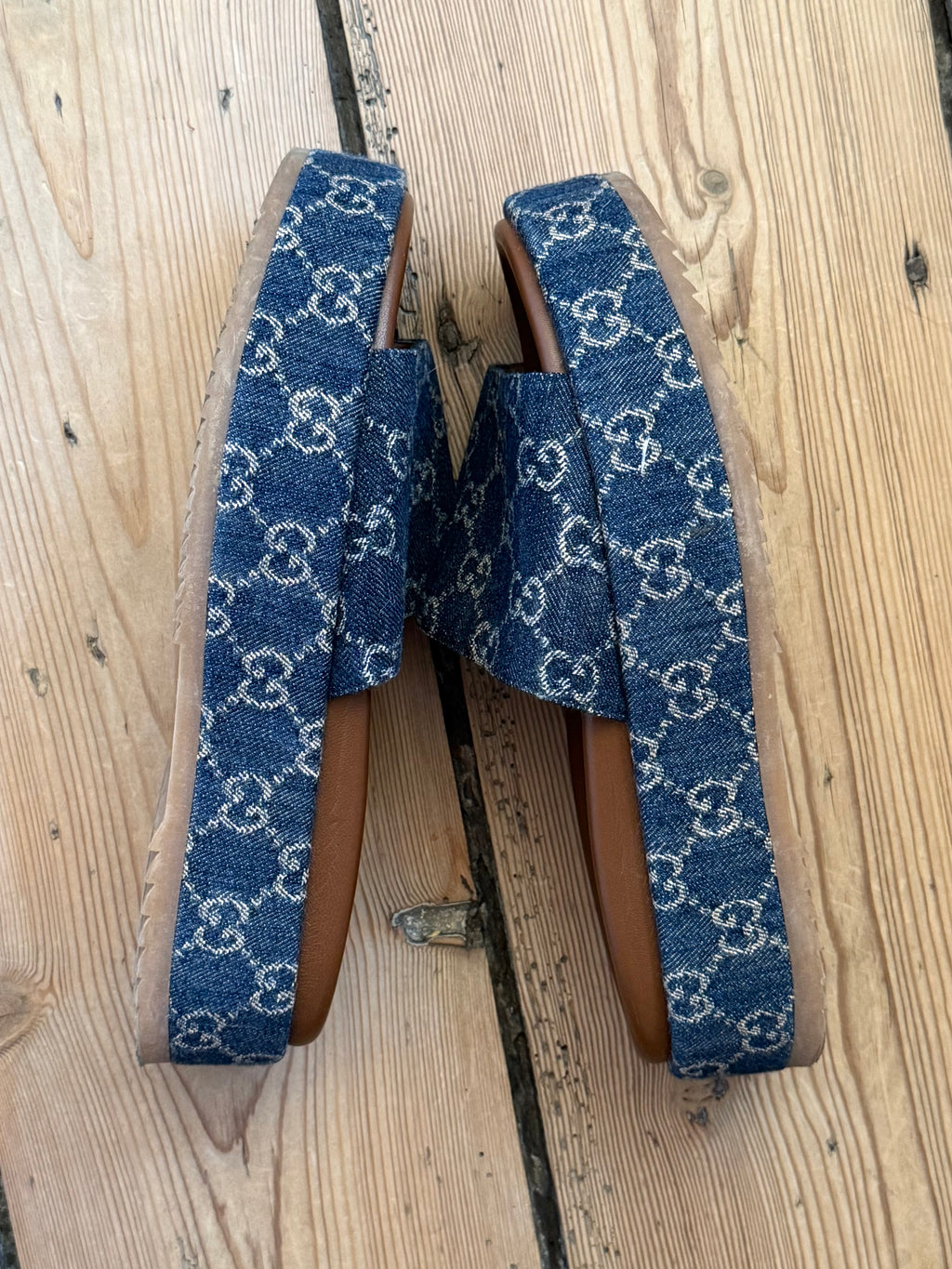 Gucci GG Canvas Platform Slides