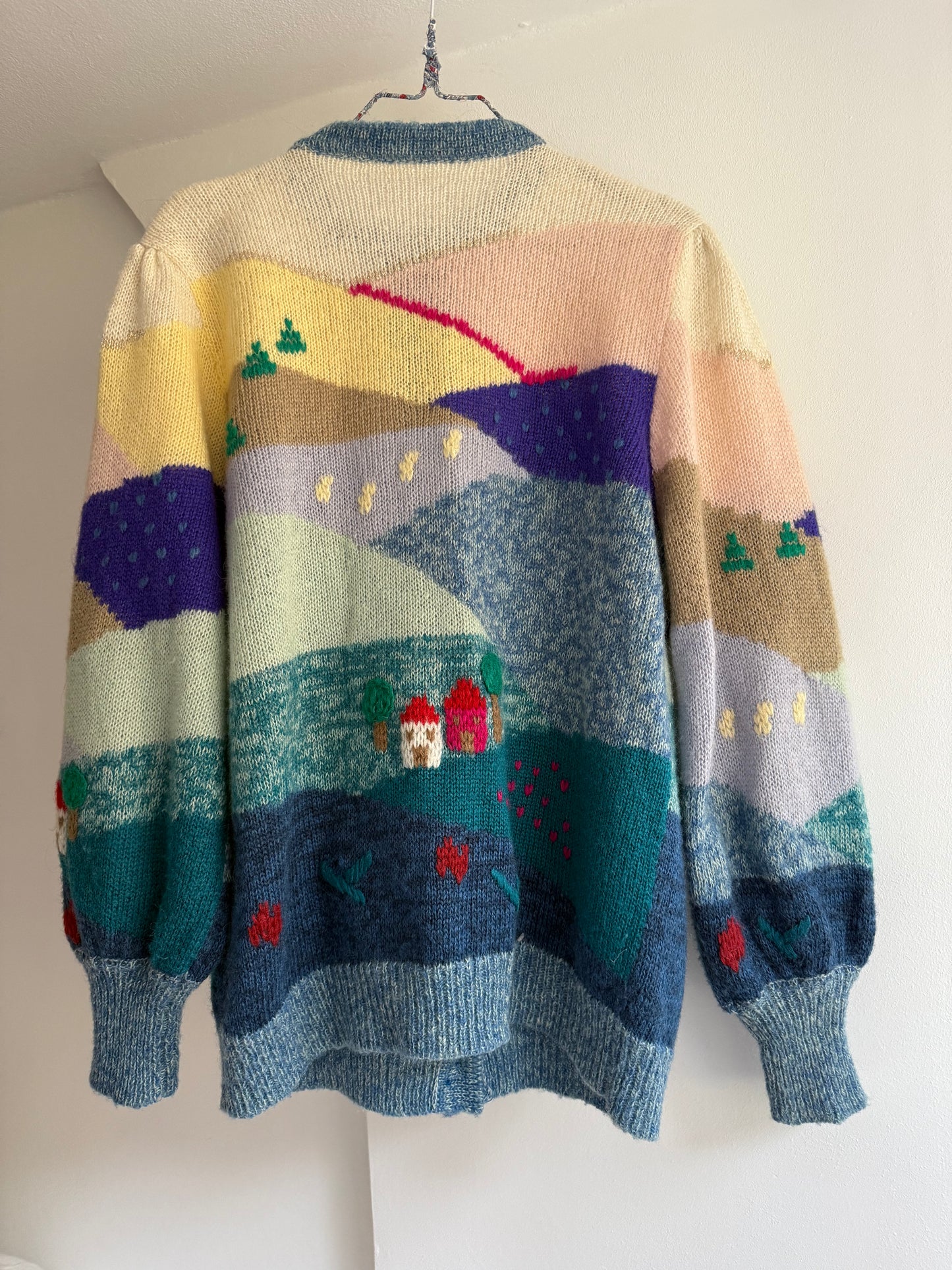 Vintage Cottage Landscape Cardigan