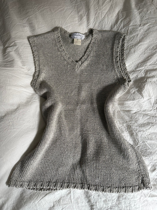 Vintage Max Mara Grey Soft Knitted Vest
