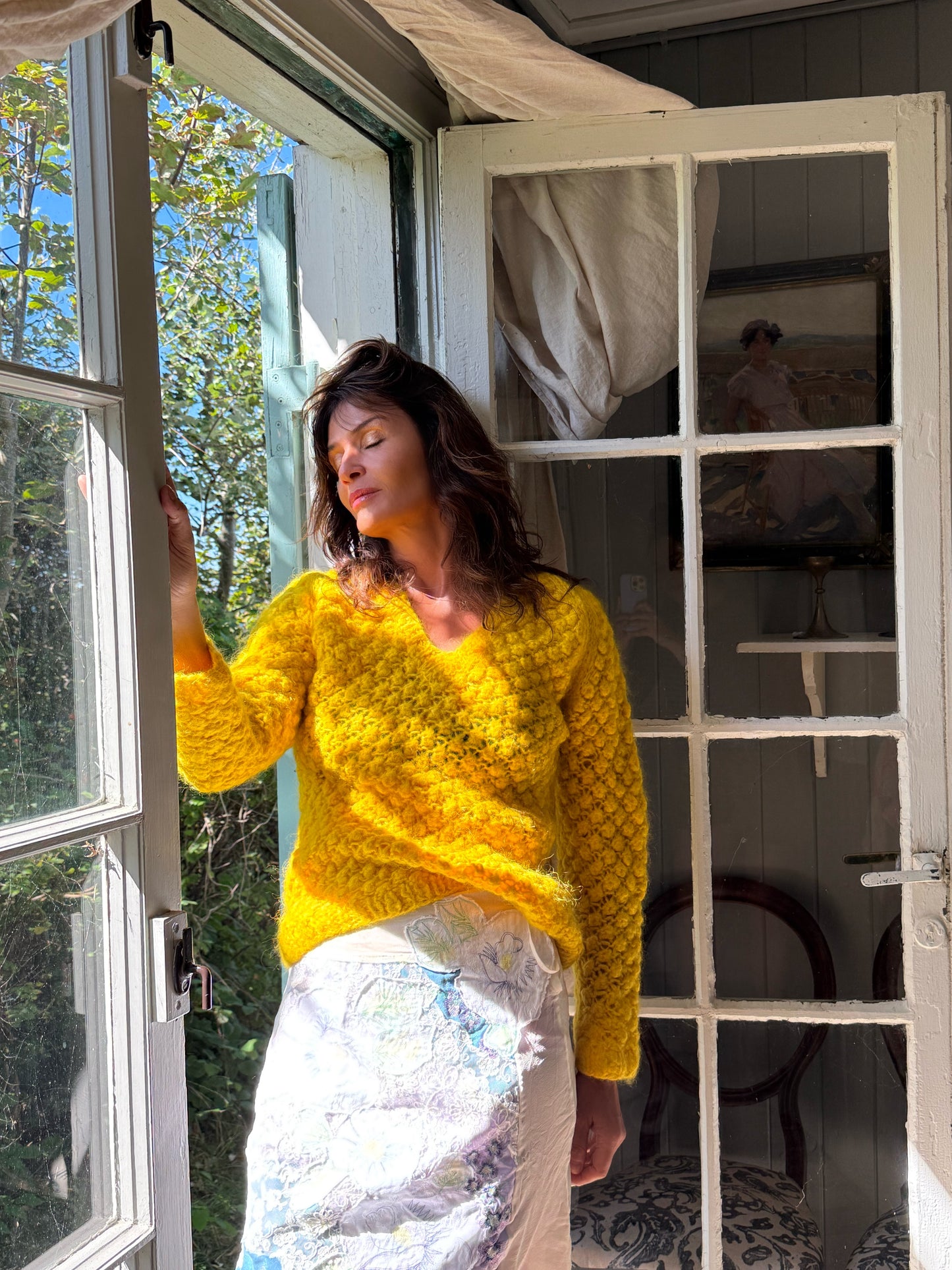 Rare Vintage Yellow Wool and Mohair Knit