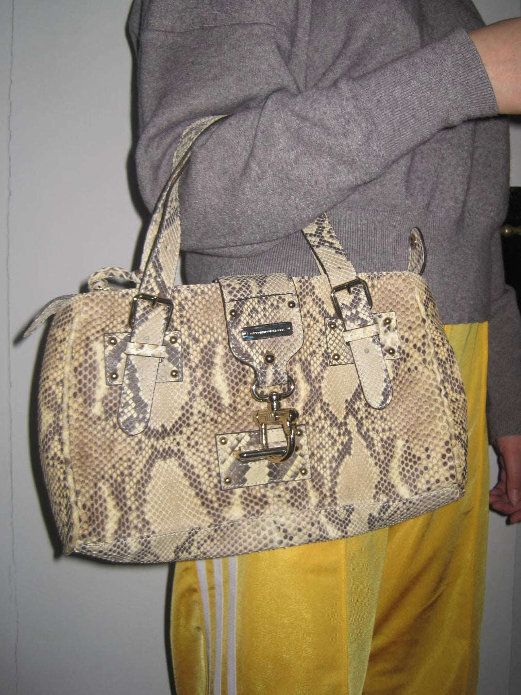 Vintage 00s Alessandro Dell’Acqua Python Leather Handbag