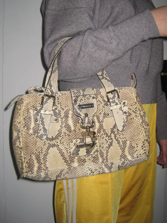 Vintage 00s Alessandro Dell’Acqua Python Leather Handbag