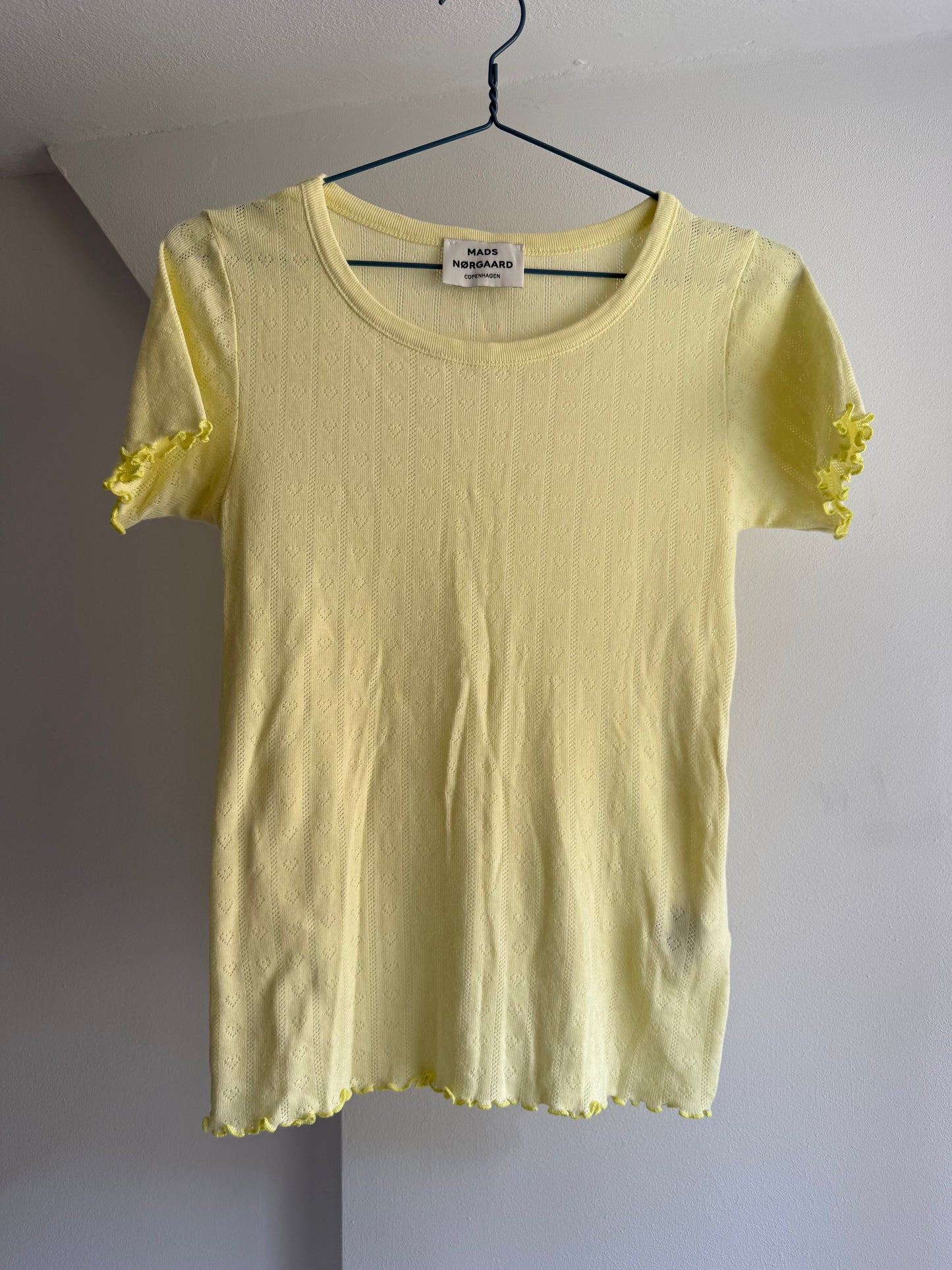 Mads Nørgaard Butter Yellow Heart Pointelle Tee