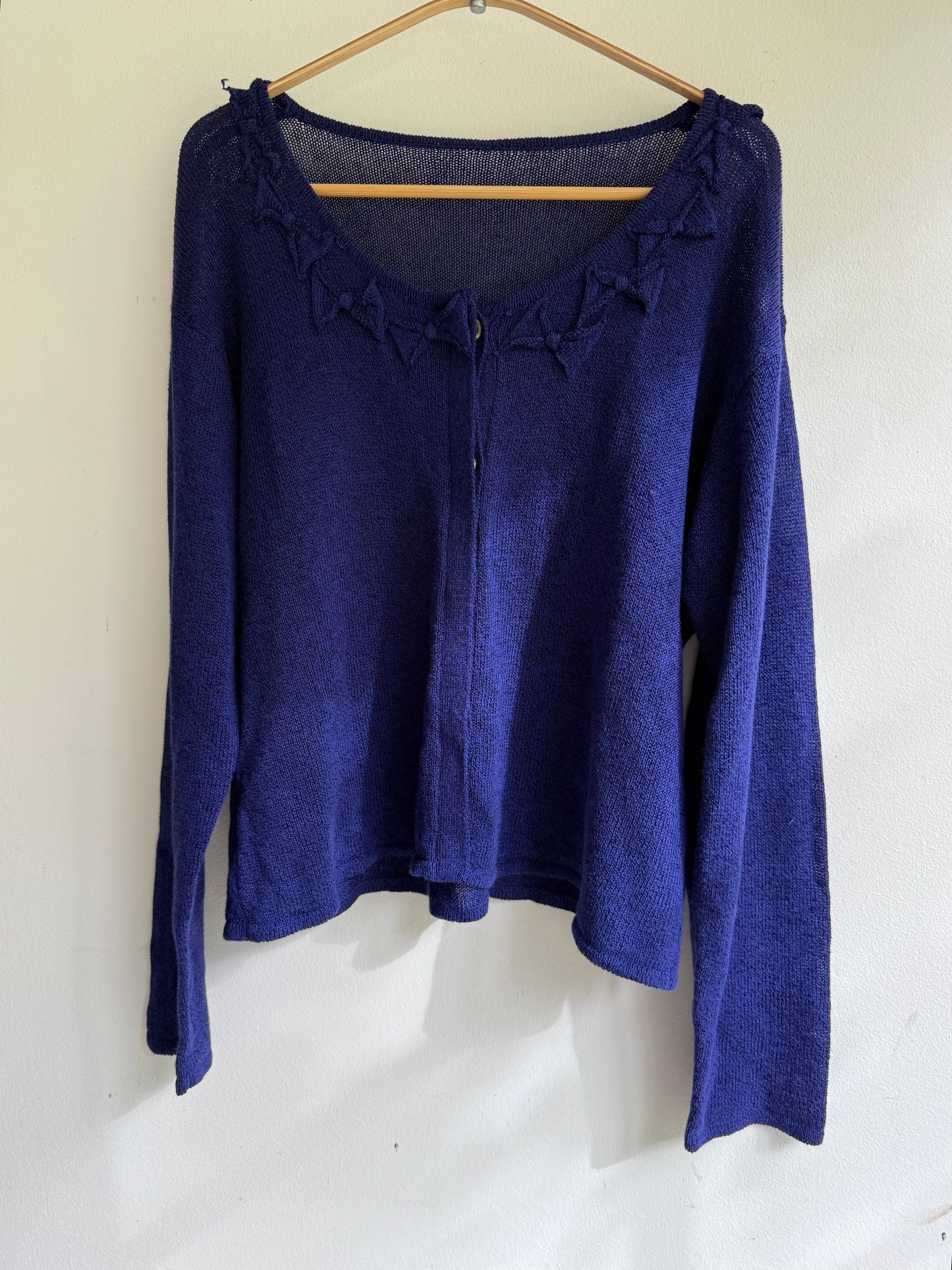 Vintage Indigo Cardigan with Bows