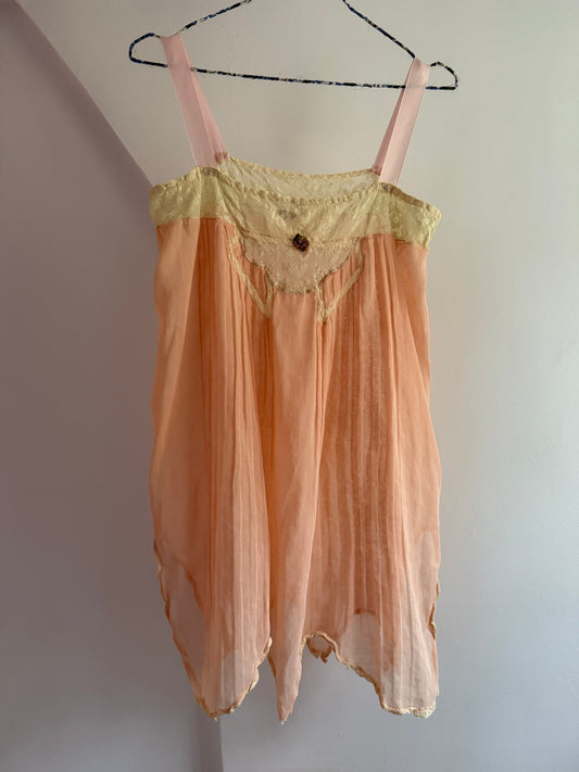 Vintage Long Top with Small Flower Attached