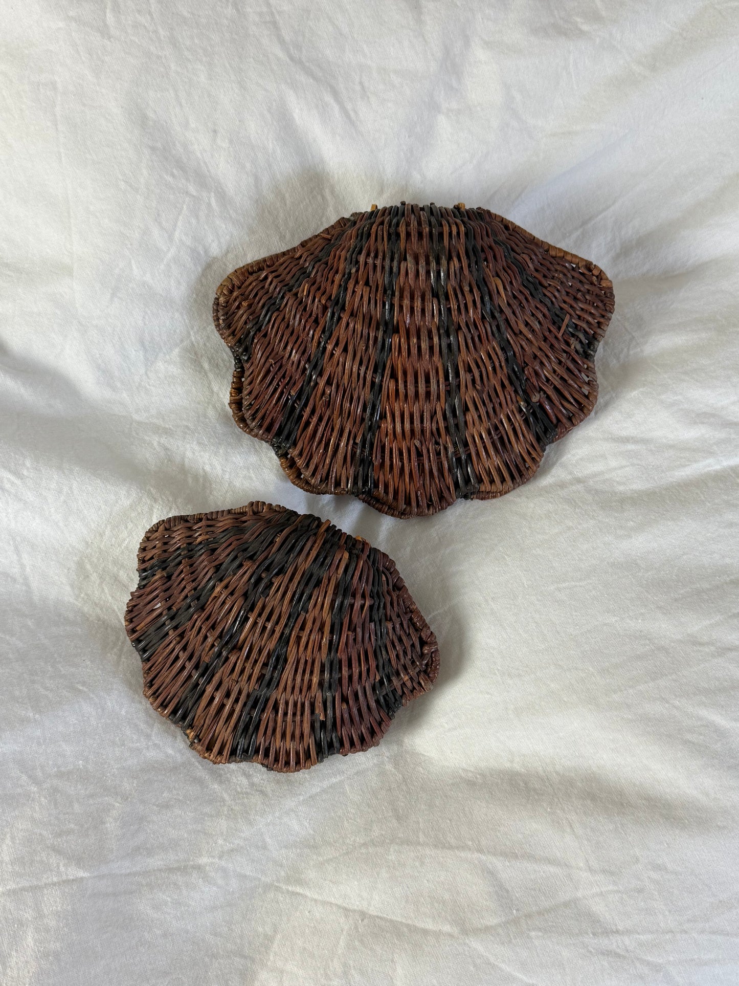 Vintage Wicker Shell Boxes