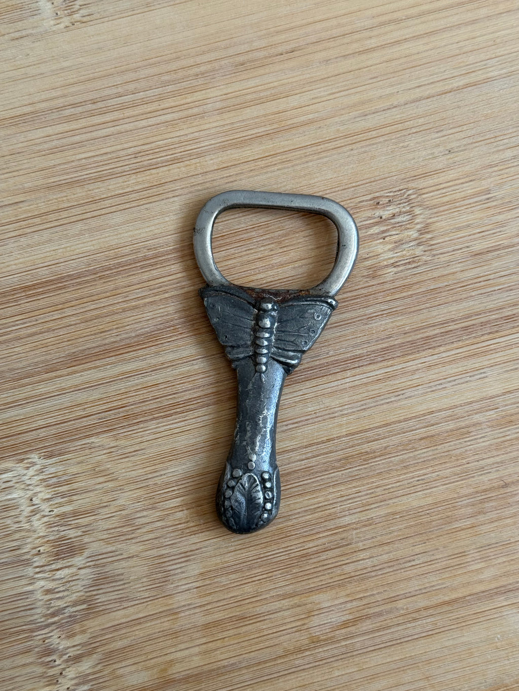 Vintage Silver Tone Butterfly Bottle Opener