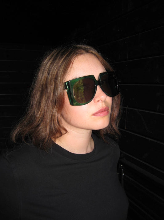 Max Mara Oversized Sunglasses in Dark Green