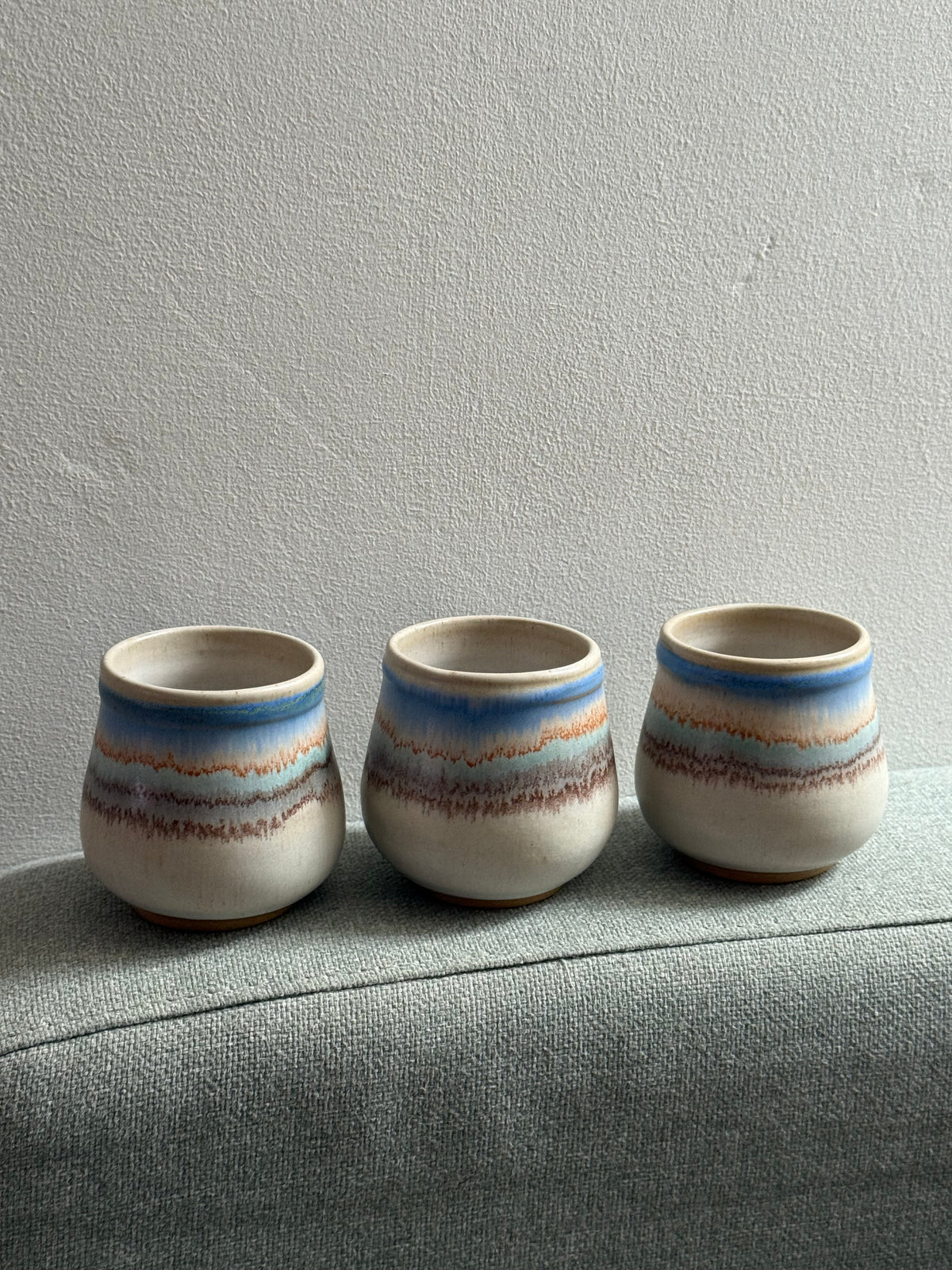 Vintage 1970s Kamini Pottery Carafe Set - 7 Pieces