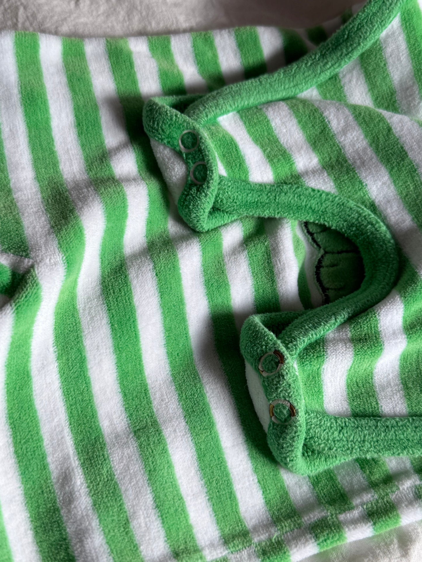 Vintage 1960s Striped Baby Romber with a Small Dog Motif