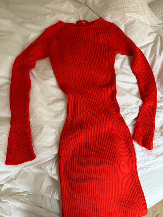 Knitted Dress with Open Back