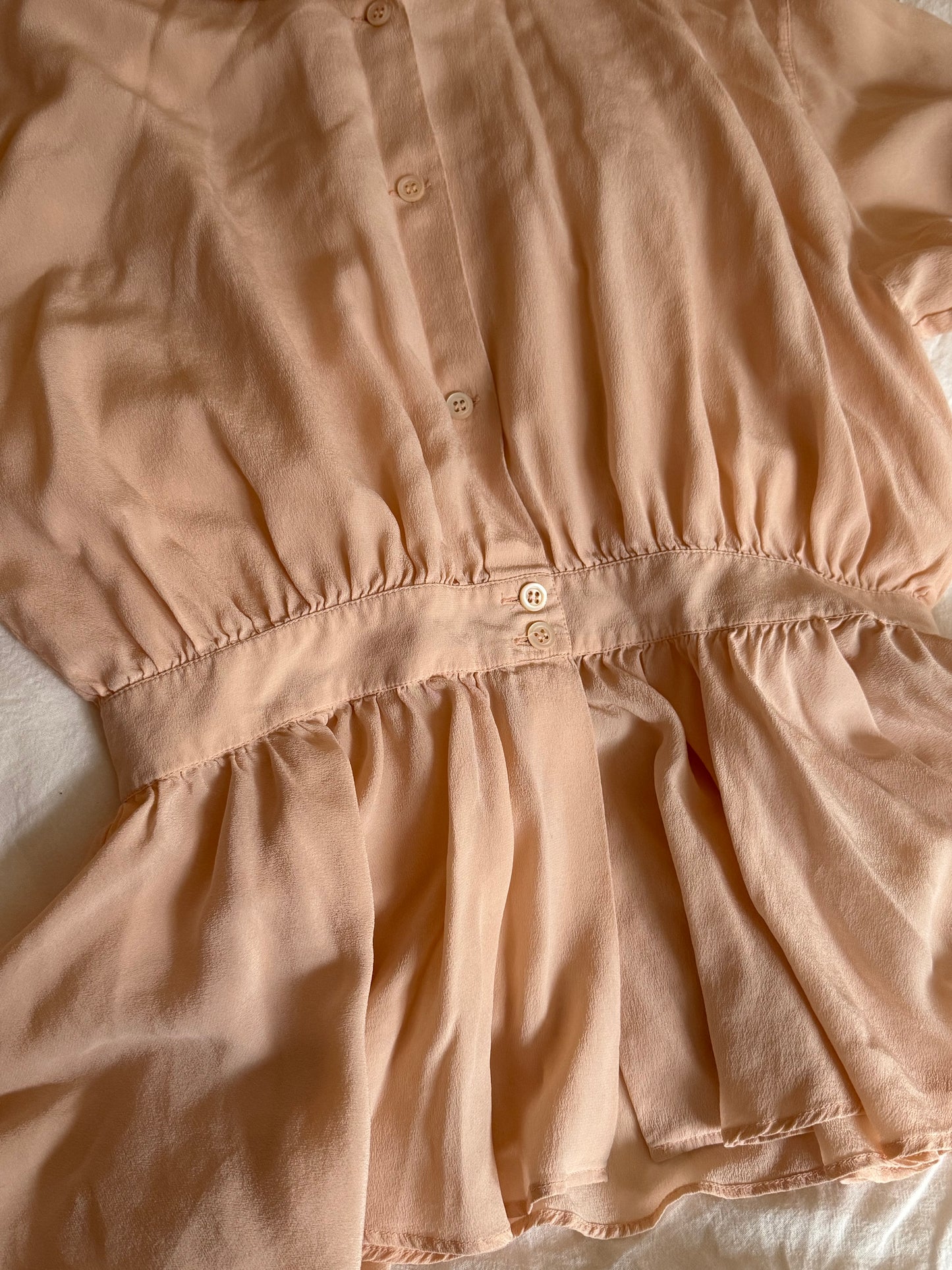 Vintage Button-Up Silk Blouse